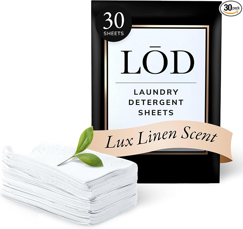 LŌD The Good Sheet laundry detergent sheets in Lux Linen scent, 30-sheet package